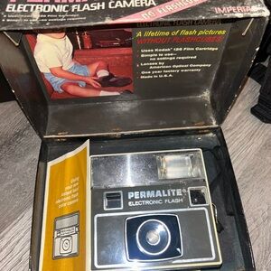Electronic Flash Camera - Silver and Black